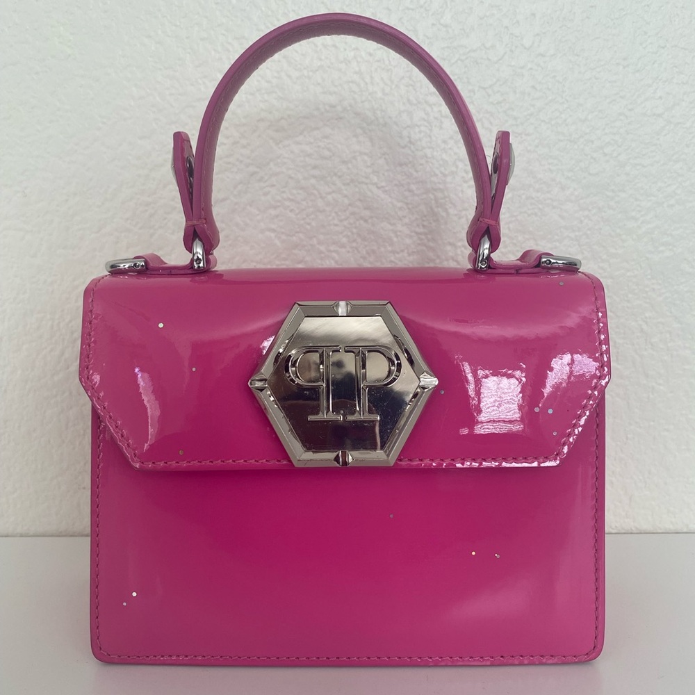 Philipp Plein Pink Superheroine Leather Small Bag